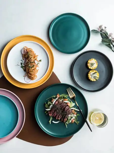 Nordic ceramic plates, baking plates, pizza plates, steak plates, creative Western plates, flat plates, round plates, vegetable plates, breakfast plates Nordic ceramic plates, baking plates, pizza plates, steak plates, creative Western plates, flat plates, round plates, vegetable plates, breakfast plates